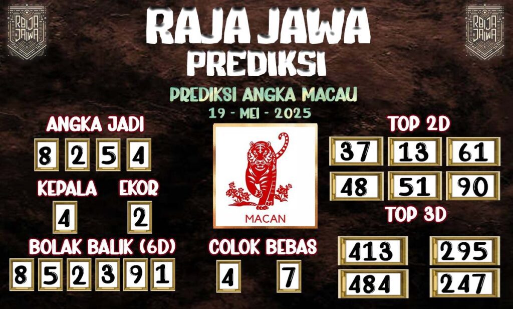 Prediksi Togel Macau 19 Mei 2025 Dari Raja Jawa
