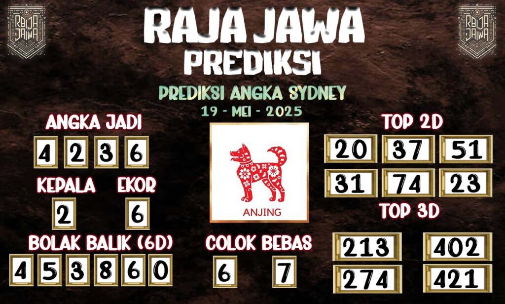 Prediksi Togel Sydney 19 Mei 2025 Dari Raja Jawa